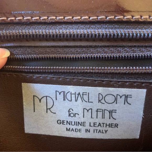 Gorgeous vintage Michael Rome Italian leather handbag (brown) - Picture 3 of 6